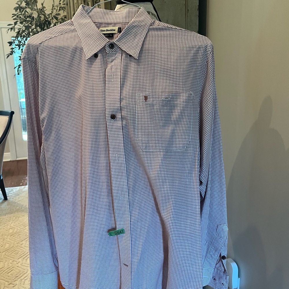 Tom Beckbe — Men's Blue Checkered Shirt